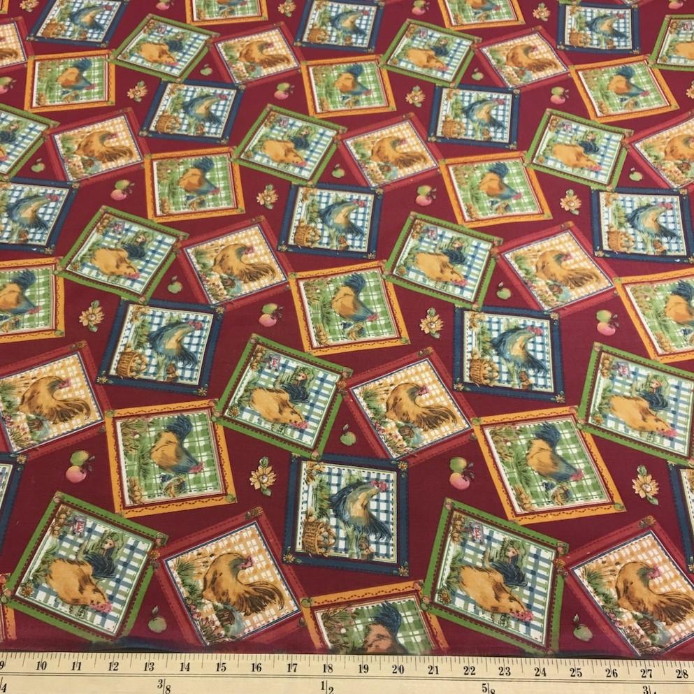 Rooster Wine Printed Cotton - Image 3