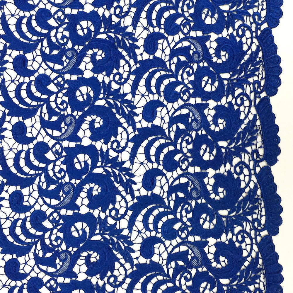 Royal Blue Cardinal Guipure French Venice Lace