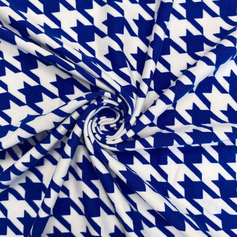 Royal Blue Houndstooth Print DTY Brushed (10-5) - Image 2
