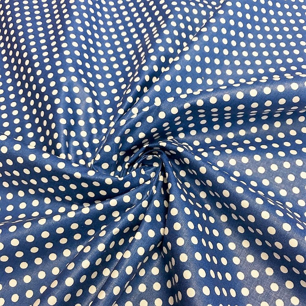 Royal Blue Polka Dot Printed Cotton