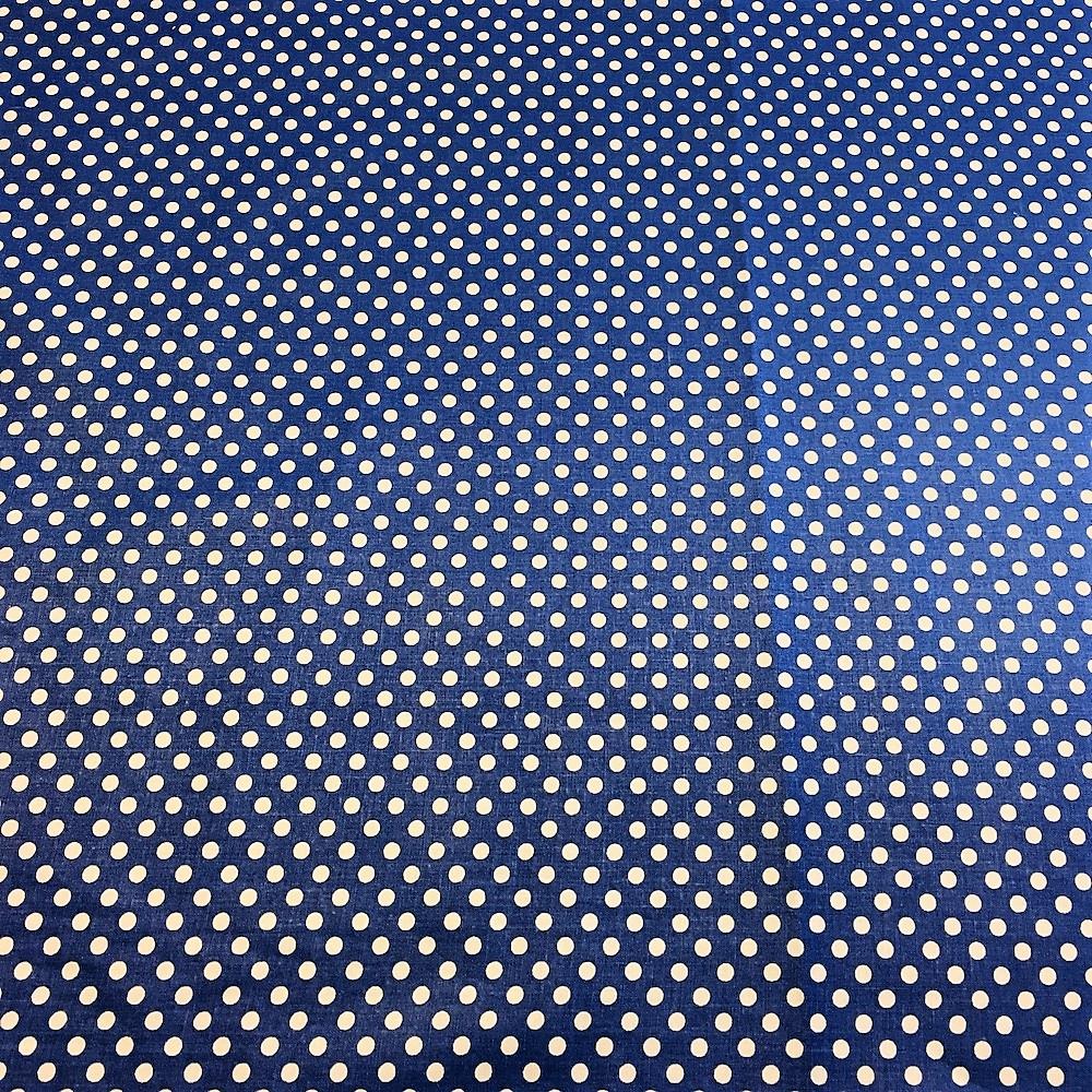 Royal Blue Polka Dot Printed Cotton - Image 2