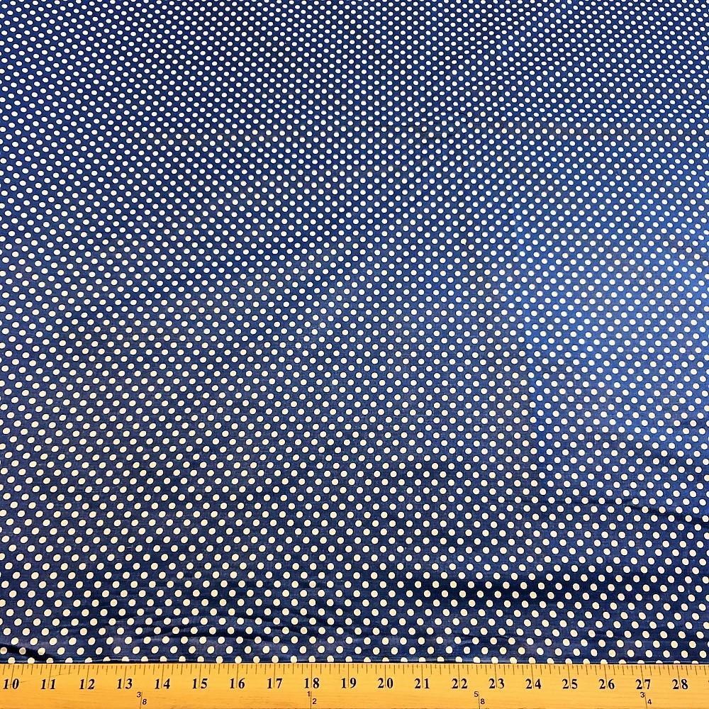 Royal Blue Polka Dot Printed Cotton - Image 3