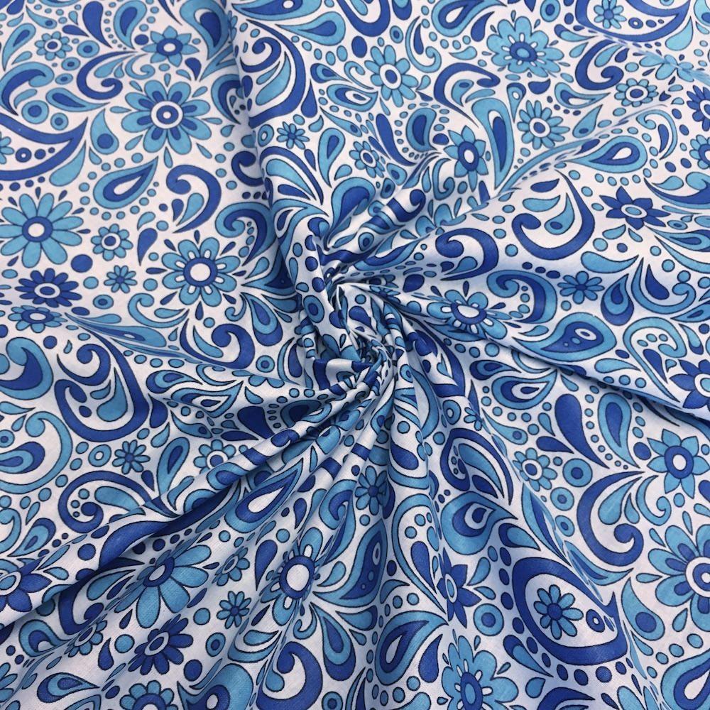 Royal Blue Sky Printed Cotton