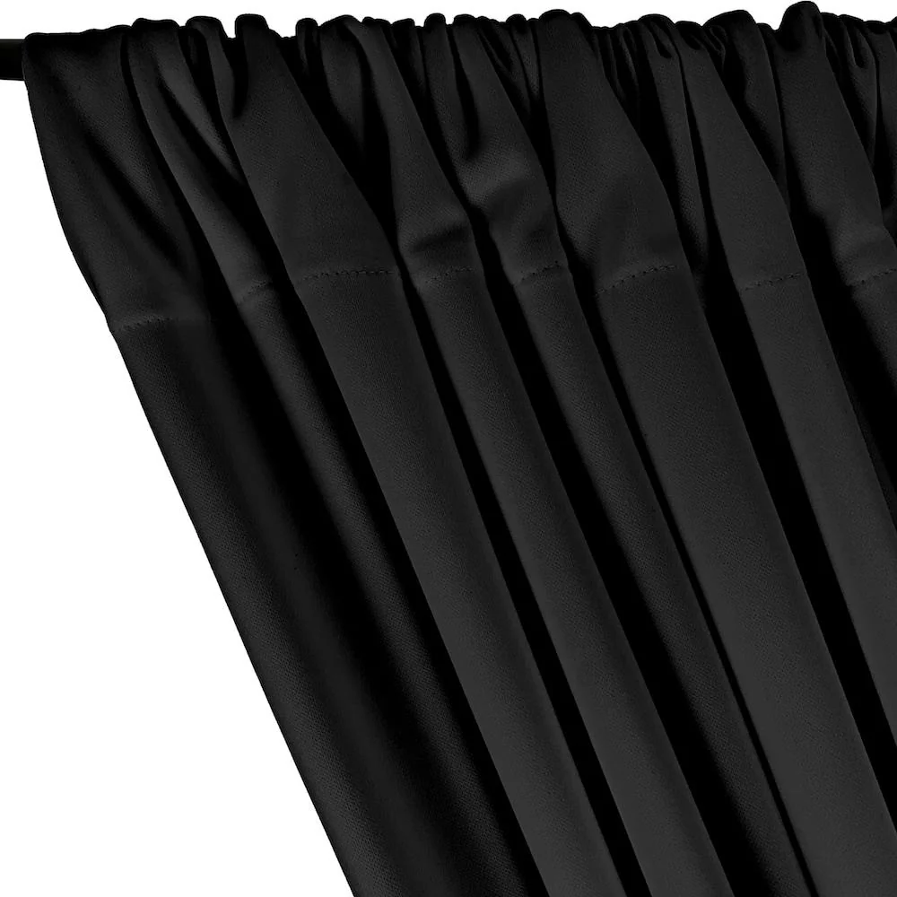Scuba Double Knit Rod Pocket Curtains - Black - Image 2