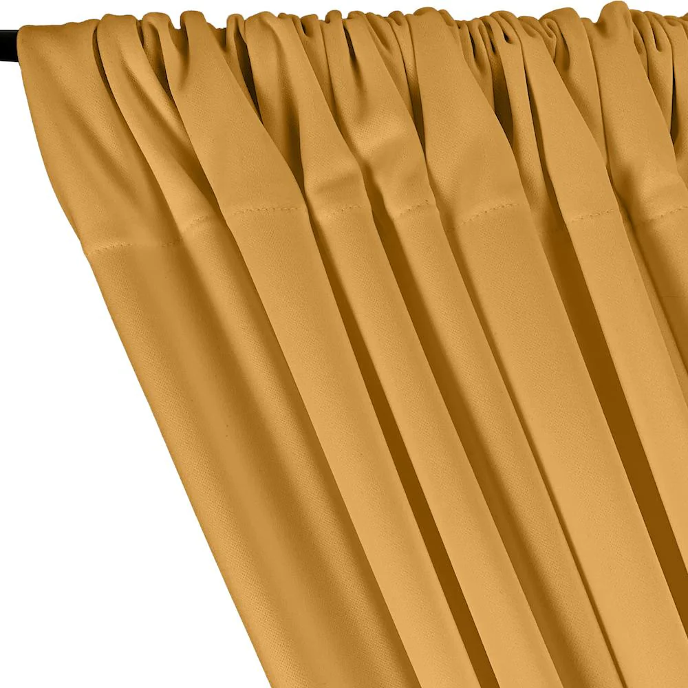 Scuba Double Knit Rod Pocket Curtains - Gold - Image 2