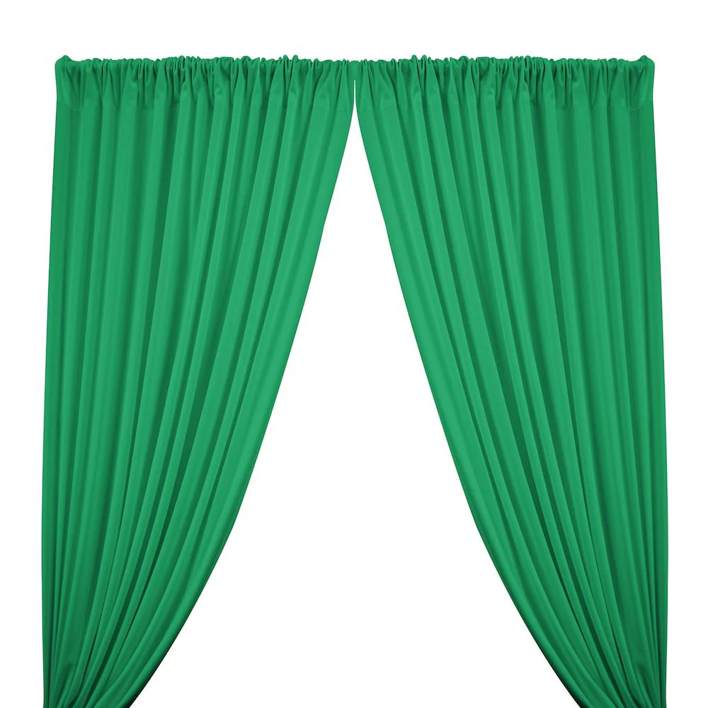 Scuba Double Knit Rod Pocket Curtains - Kelly Green