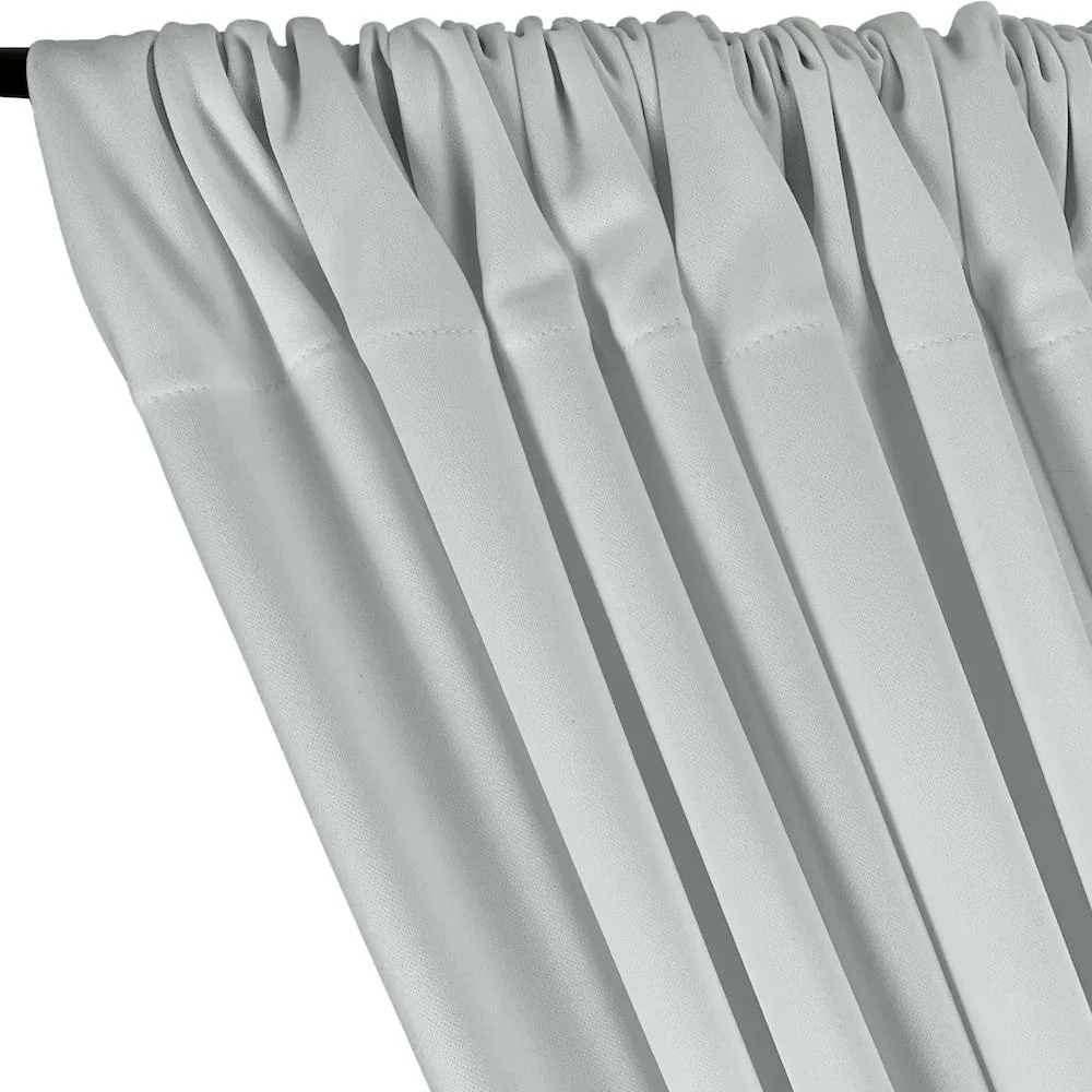 Scuba Double Knit Rod Pocket Curtains - Silver - Image 2
