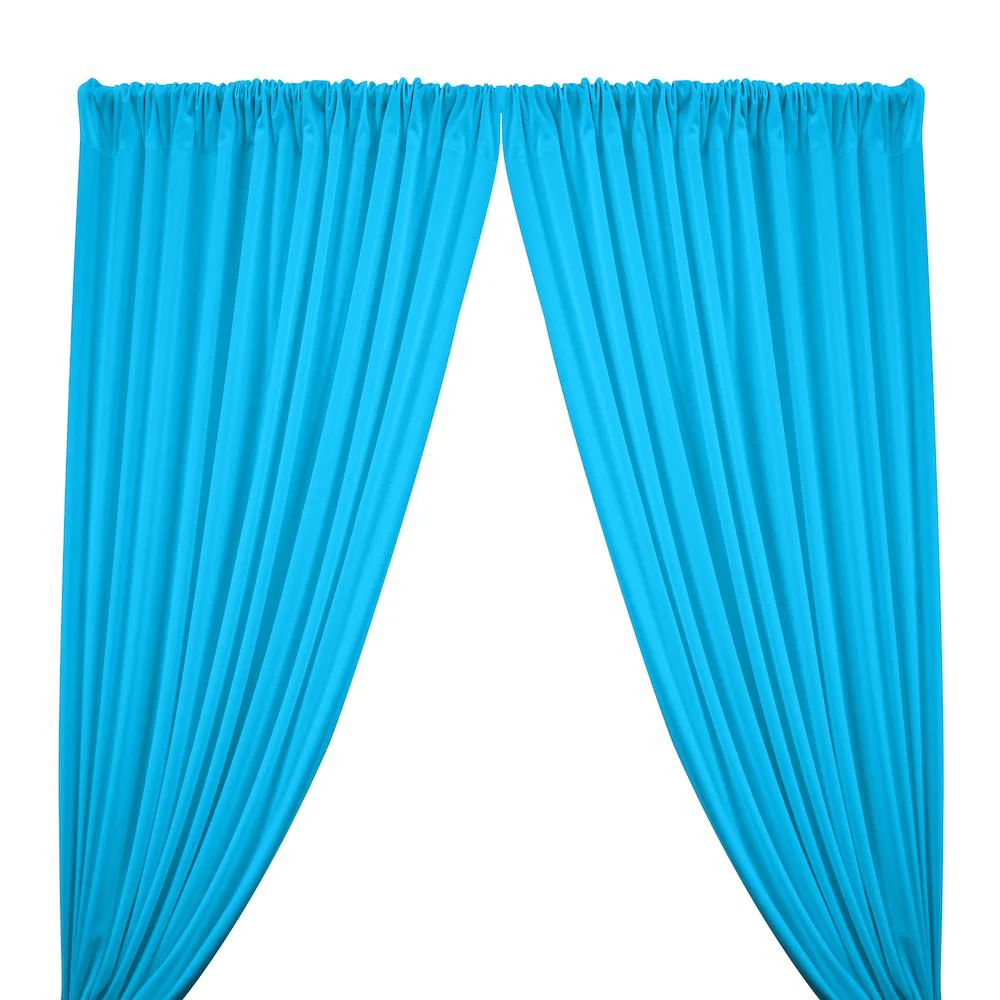 Scuba Double Knit Rod Pocket Curtains - Turquoise