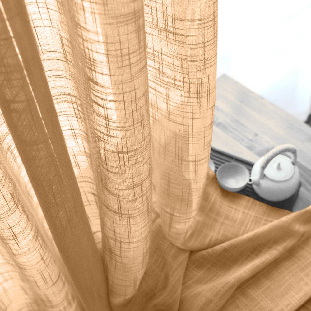 Gasa Sheer Voile Rod Pocket Curtains - Peach - Image 2