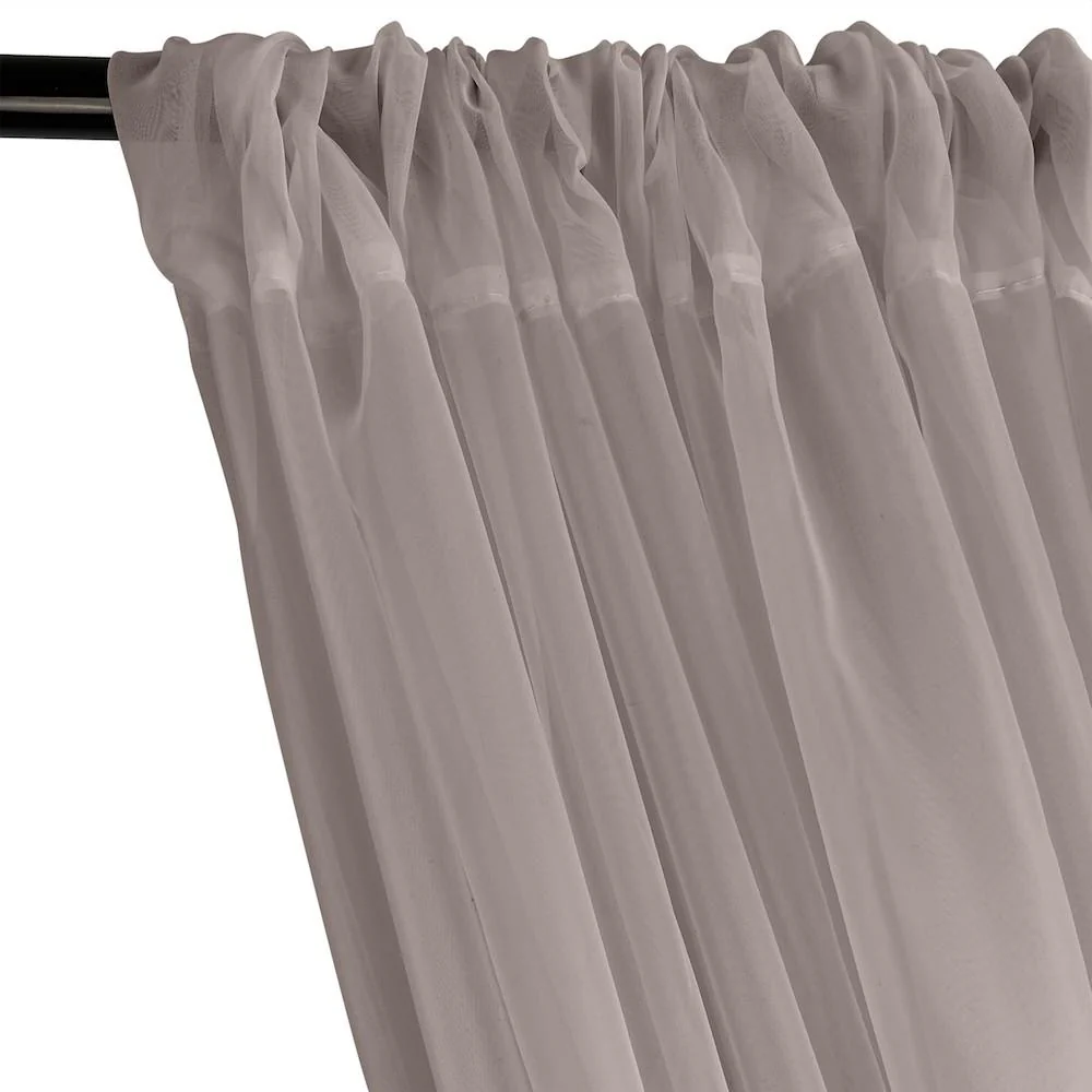 Sheer Voile Rod Pocket Curtains - Grey - Image 2