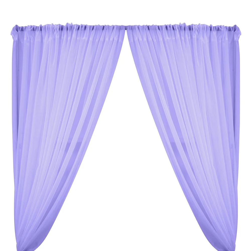Sheer Voile Rod Pocket Curtains - Lavender