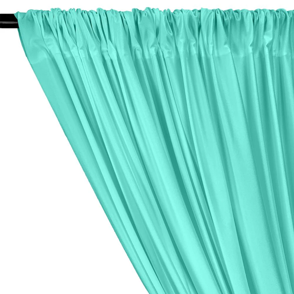Shiny Milliskin Rod Pocket Curtains - Aqua - Image 2