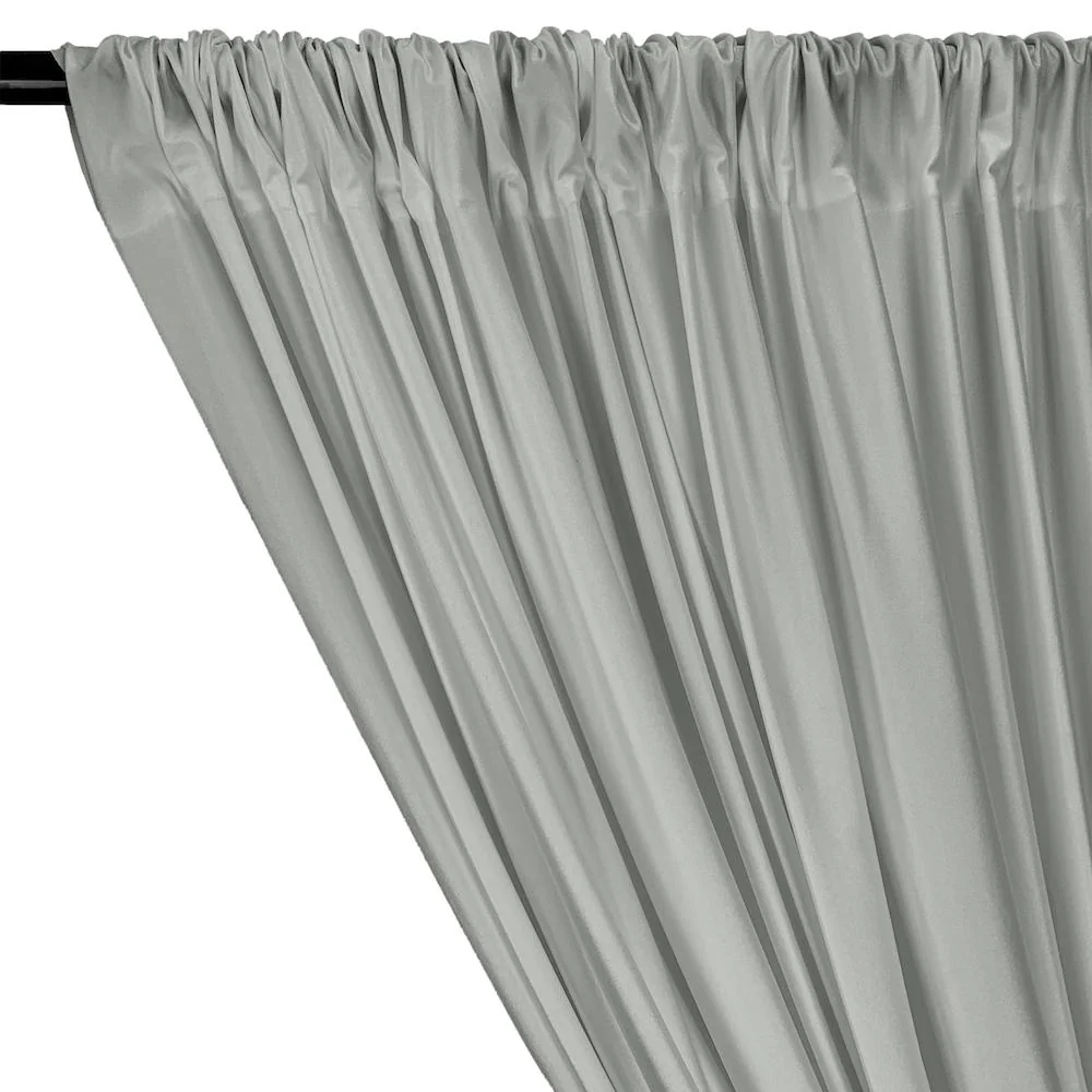 Shiny Milliskin Rod Pocket Curtains - Silver - Image 2
