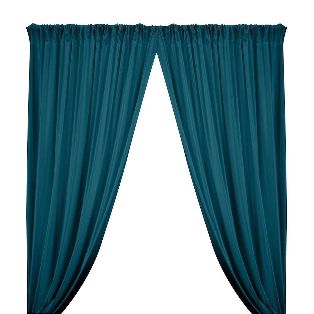 Shiny Milliskin Rod Pocket Curtains - Teal