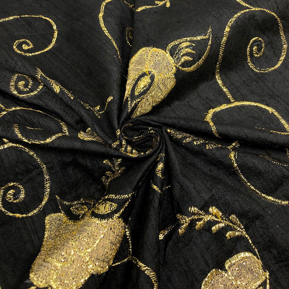 Silk 44" Metallic Floral Embroidery - Image 2