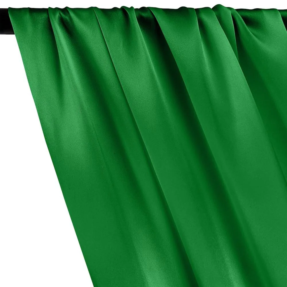 Silk Charmeuse Rod Pocket Curtains - Kelly Green - Image 2