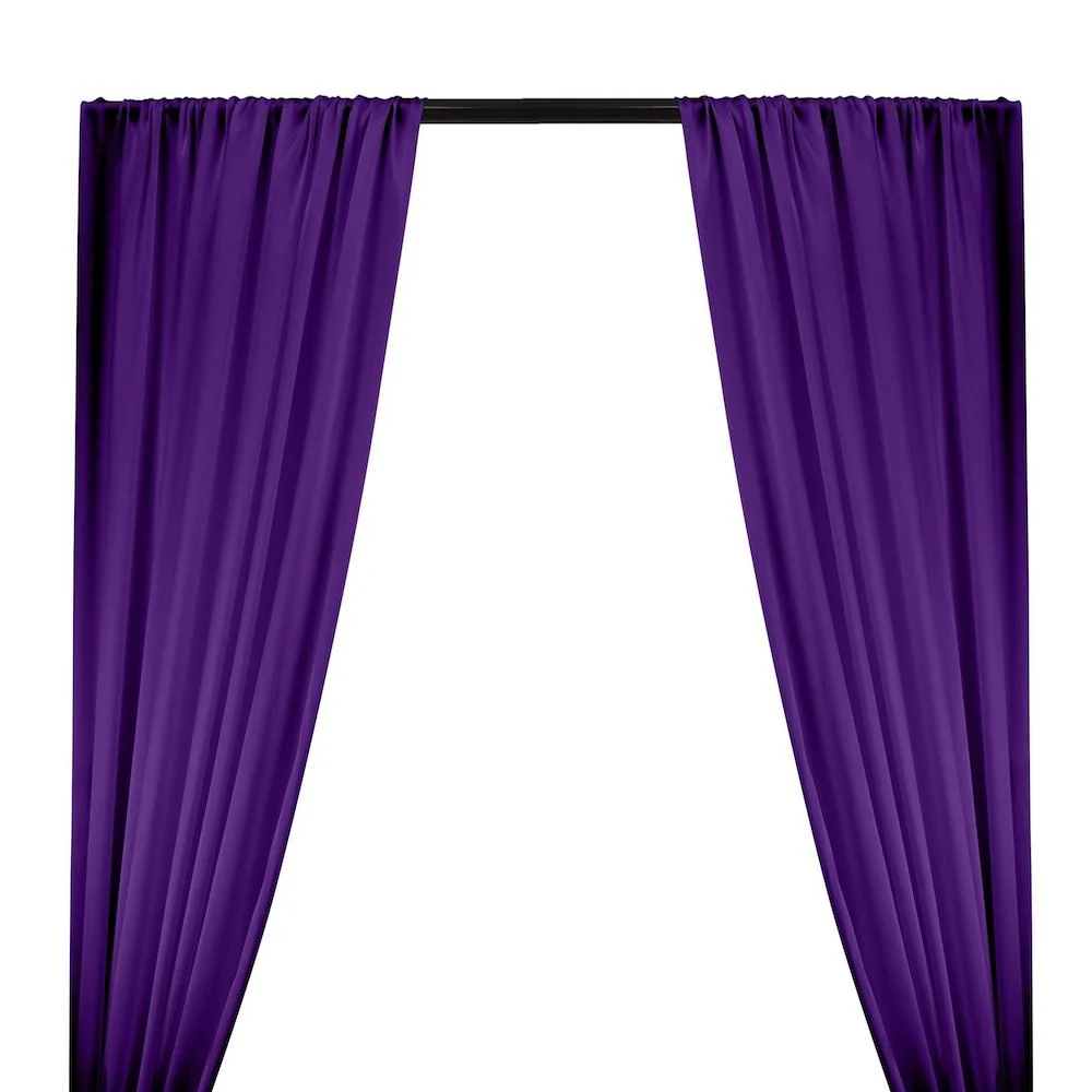 Silk Charmeuse Rod Pocket Curtains - Purple