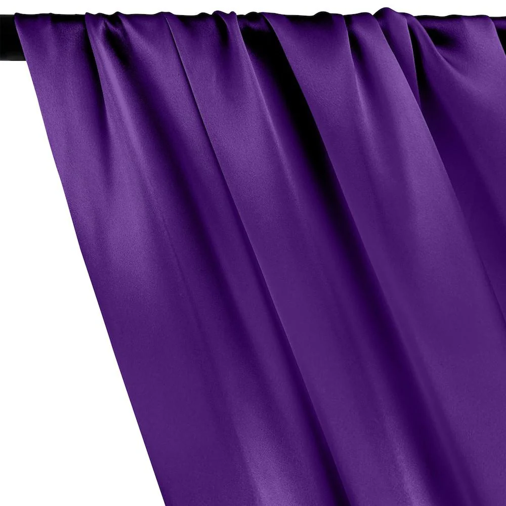 Silk Charmeuse Rod Pocket Curtains - Purple - Image 2