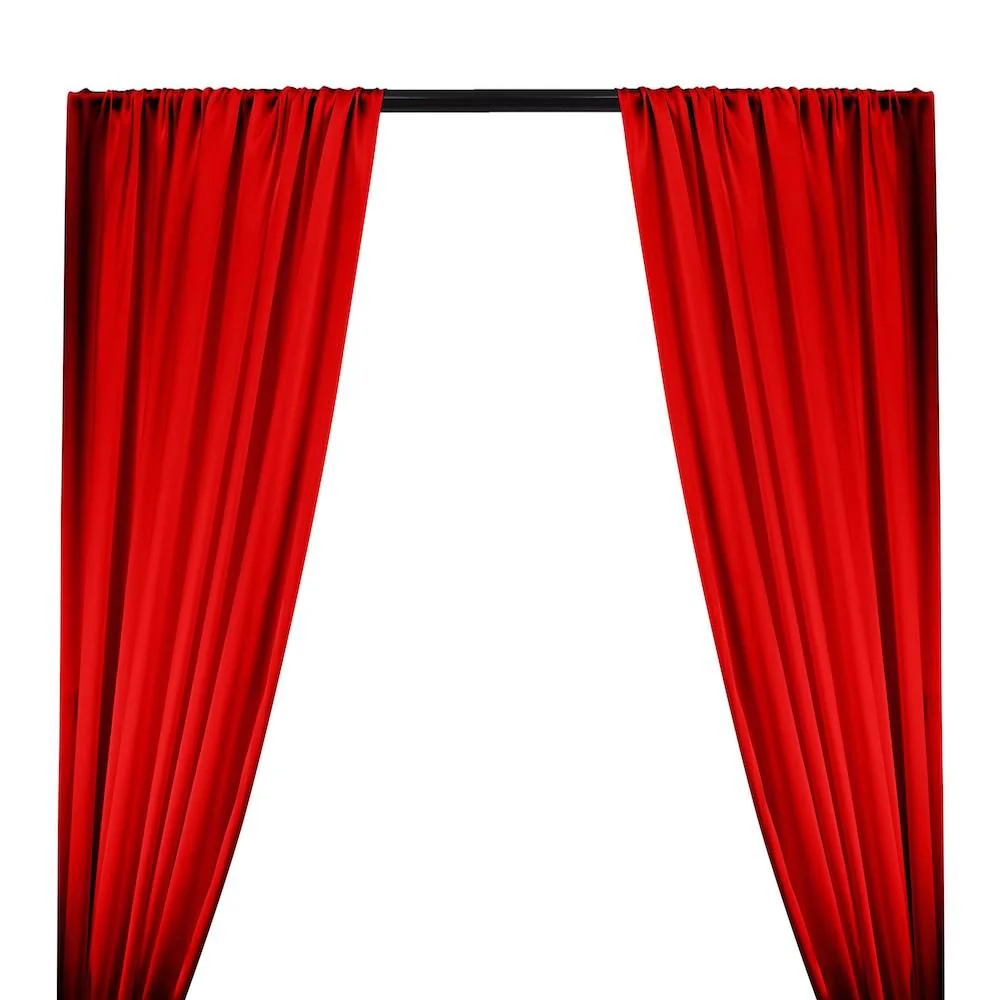 Silk Charmeuse Rod Pocket Curtains - Red