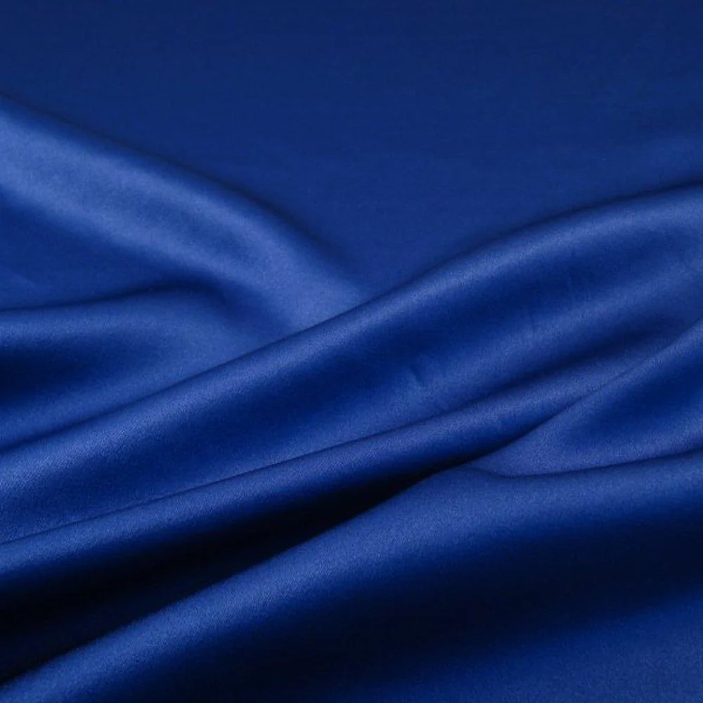 Silk Charmeuse Rod Pocket Curtains - Royal Blue - Image 3