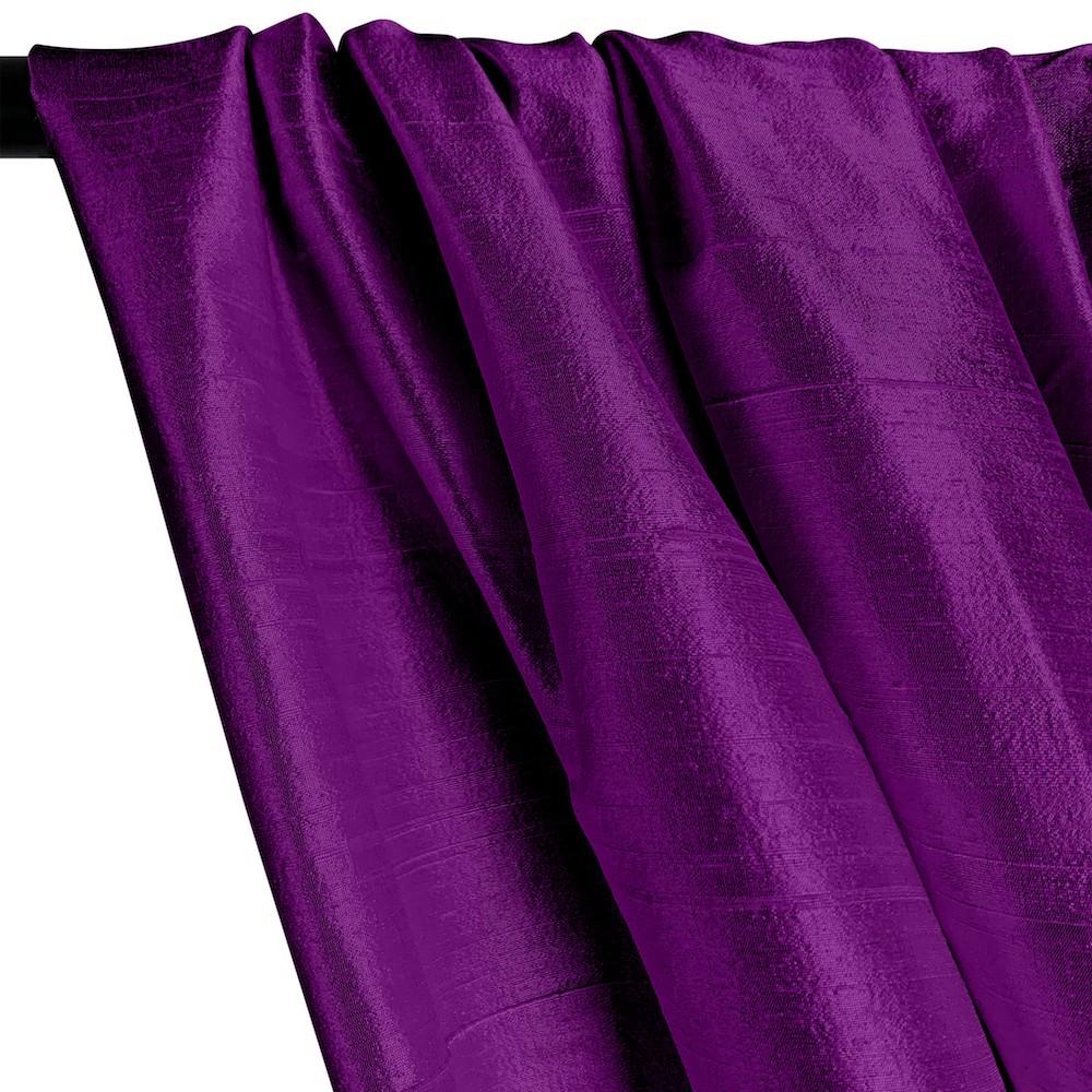 Silk Dupioni (54 Inch) Rod Pocket Curtains - Magenta - Image 2