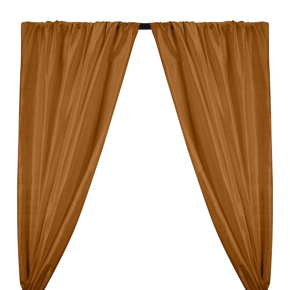 Silk Dupioni (54 Inch) Rod Pocket Curtains - Mocha