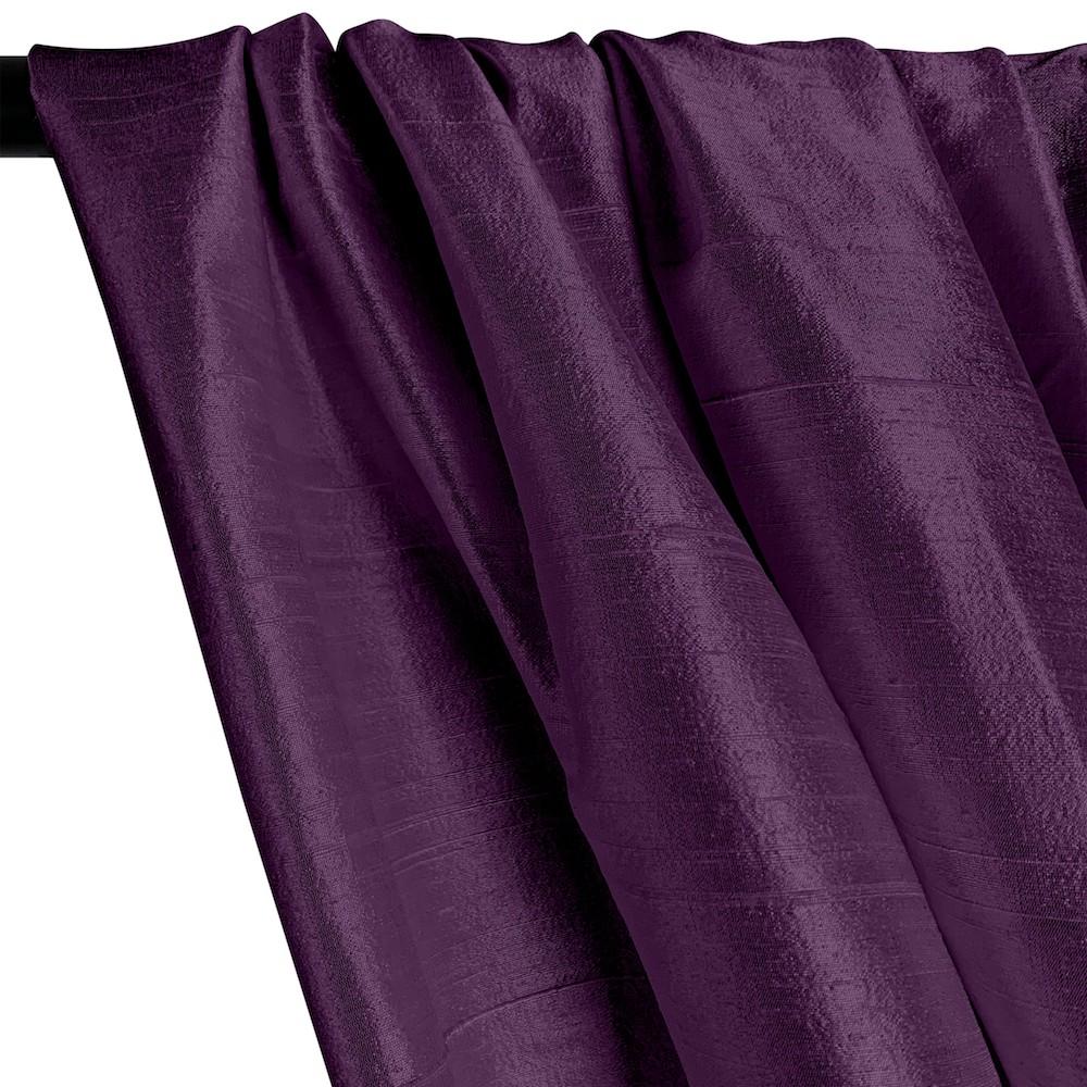 Silk Dupioni (54 Inch) Rod Pocket Curtains - Plum - Image 2