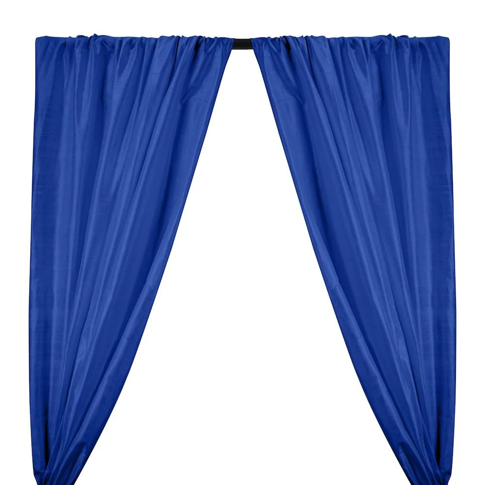 Silk Dupioni (54 Inch) Rod Pocket Curtains -  Royal Blue