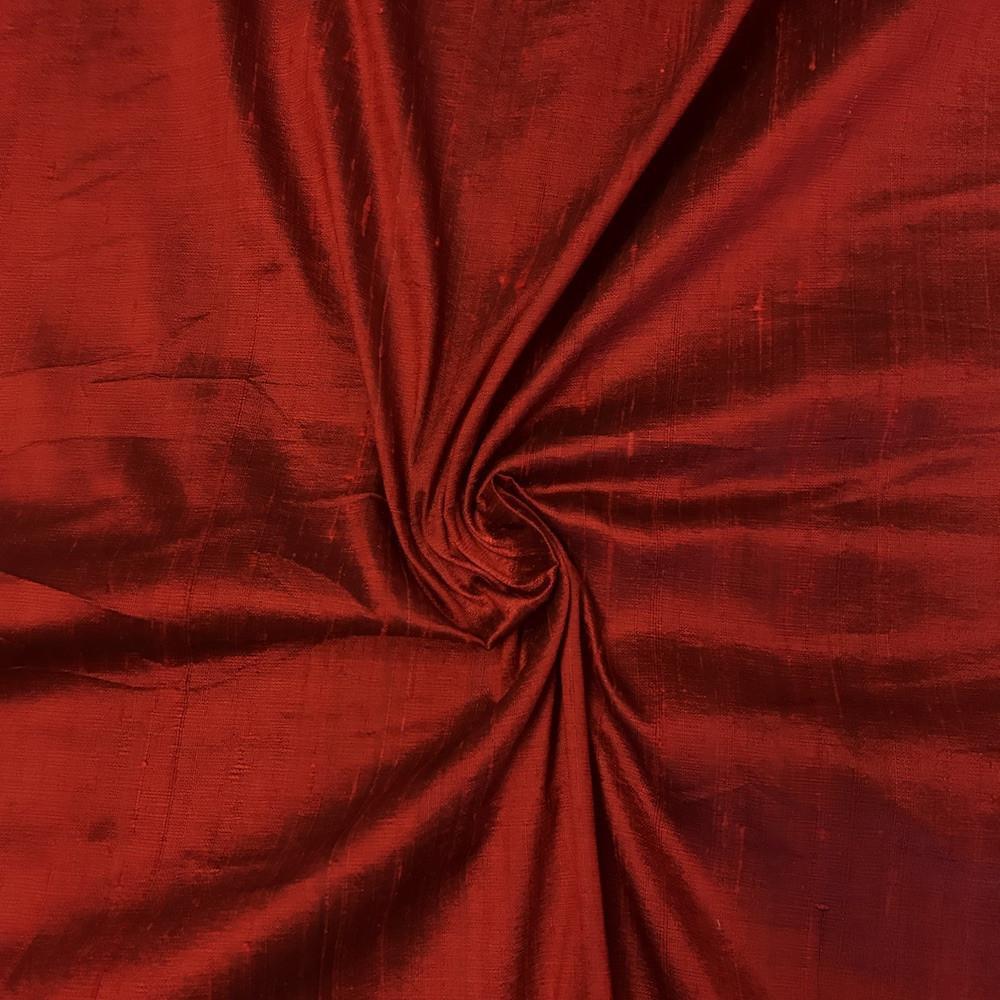 Silk Dupioni (54 Inch) Rod Pocket Curtains - Ruby Red - Image 3