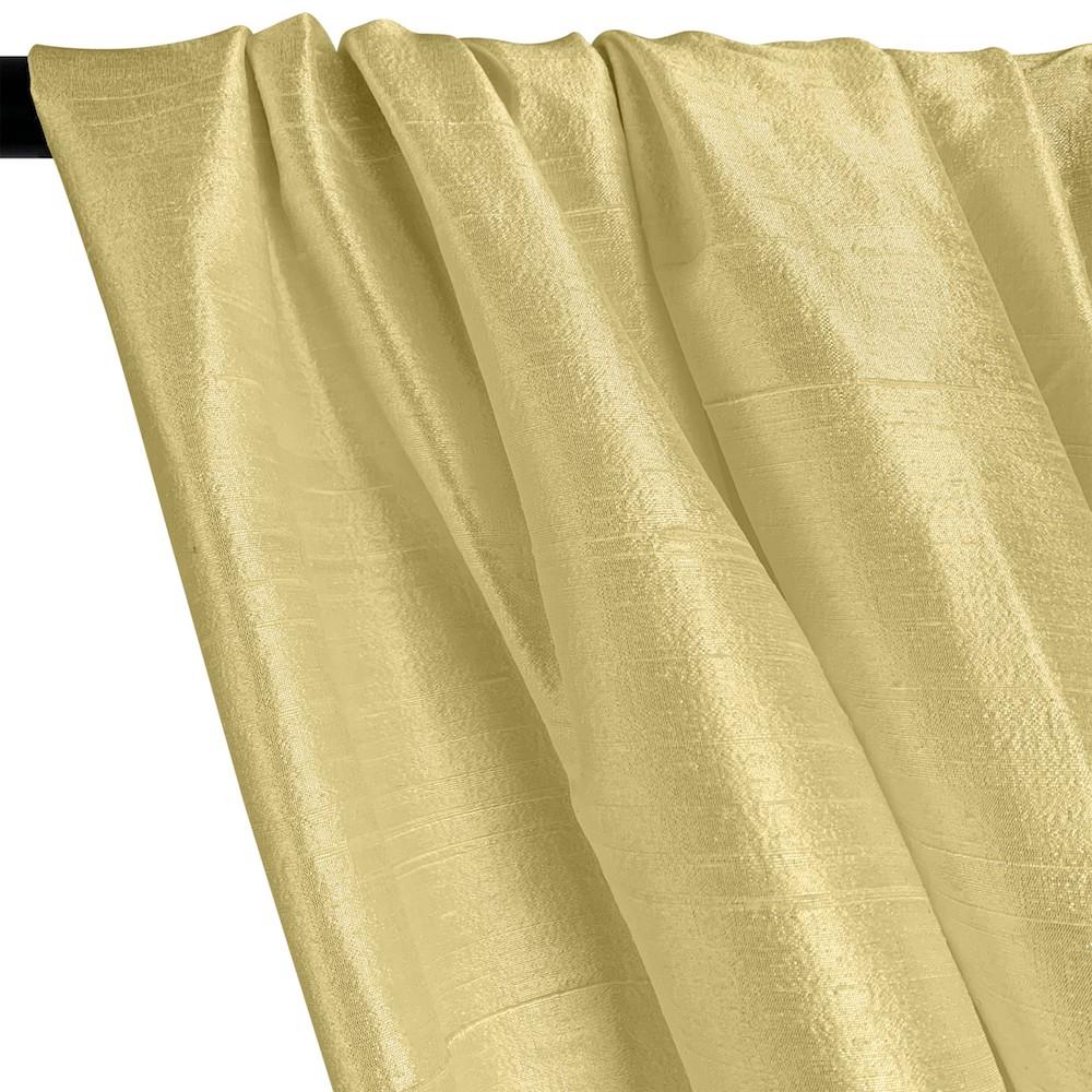 Silk Dupioni (54 Inch) Rod Pocket Curtains -  Sunset Yellow - Image 2