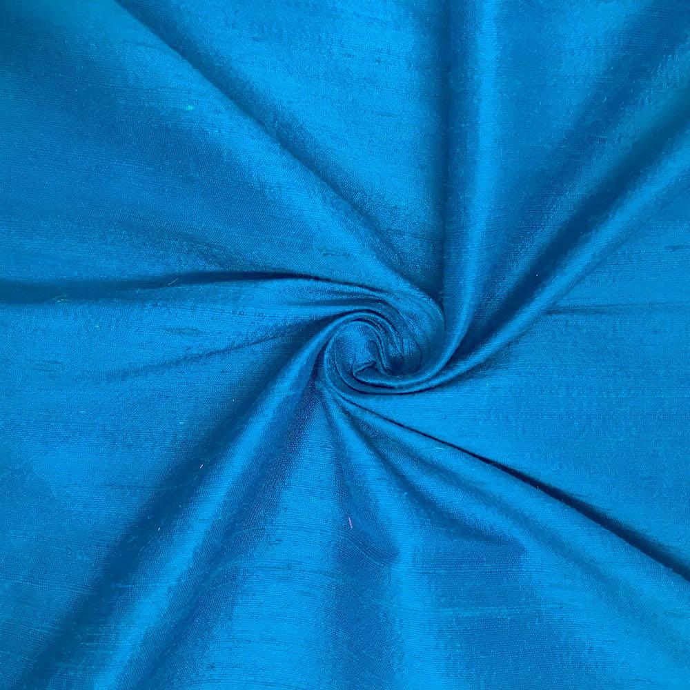 Silk Dupioni (54 Inch) Rod Pocket Curtains - Turquoise - Image 3