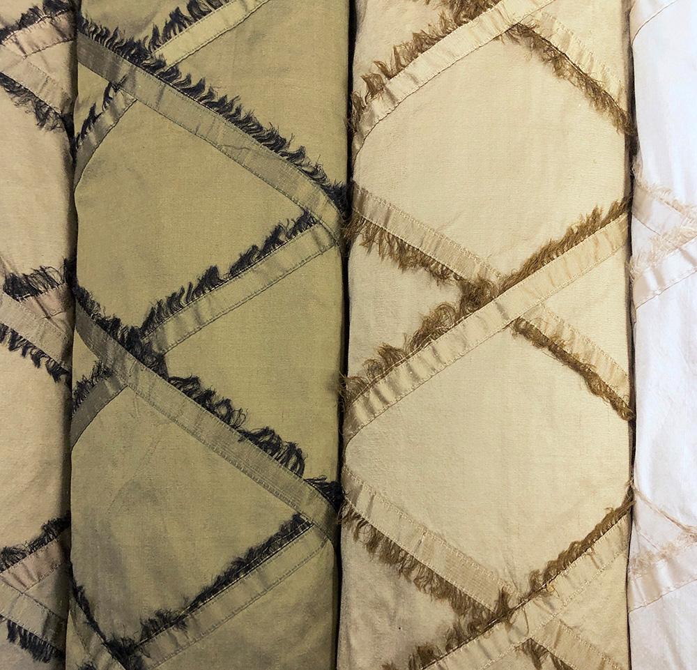 Silk Dupioni Checkered Embroidery