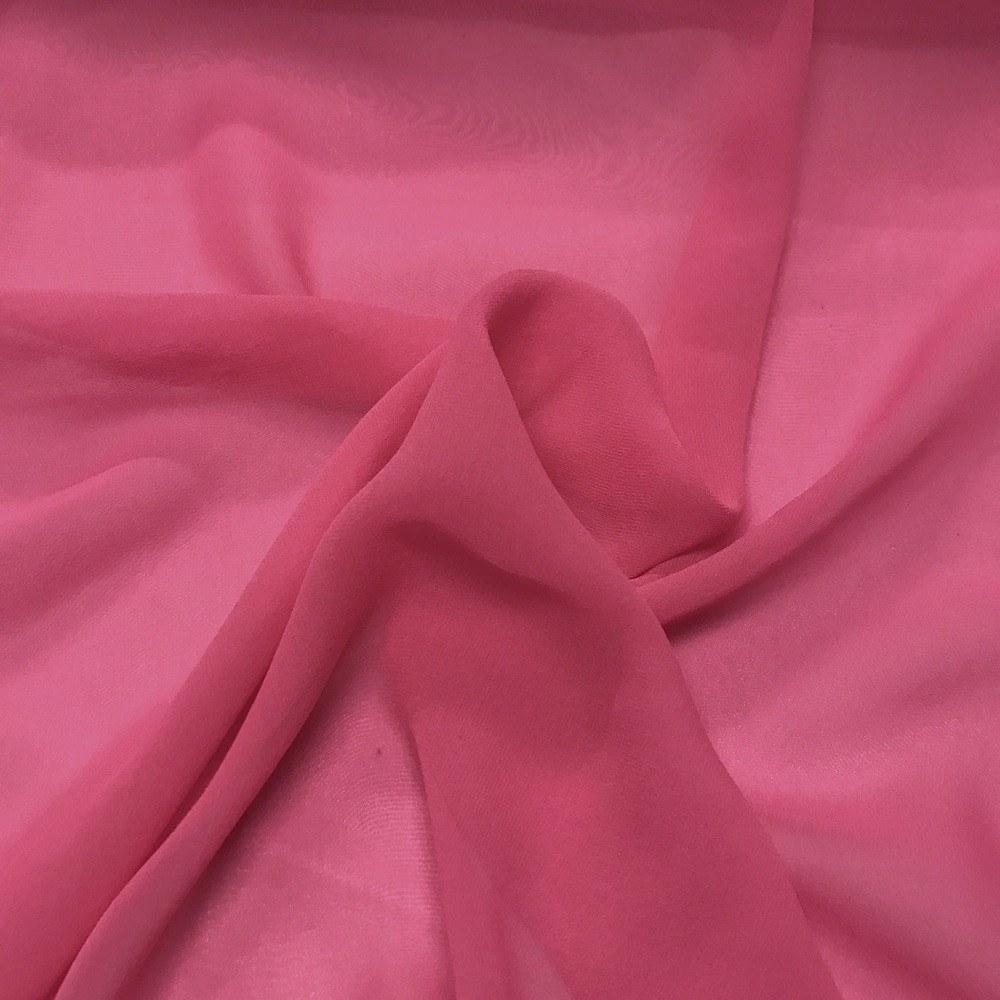 Silk Georgette Chiffon Rod Pocket Curtains - Fuchsia - Image 3