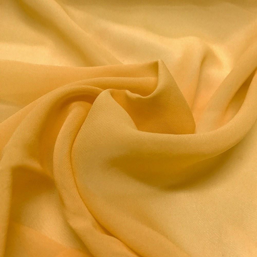 Silk Georgette Chiffon Rod Pocket Curtains - Gold - Image 3