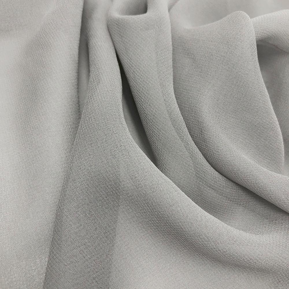 Silk Georgette Chiffon Rod Pocket Curtains - Grey - Image 3