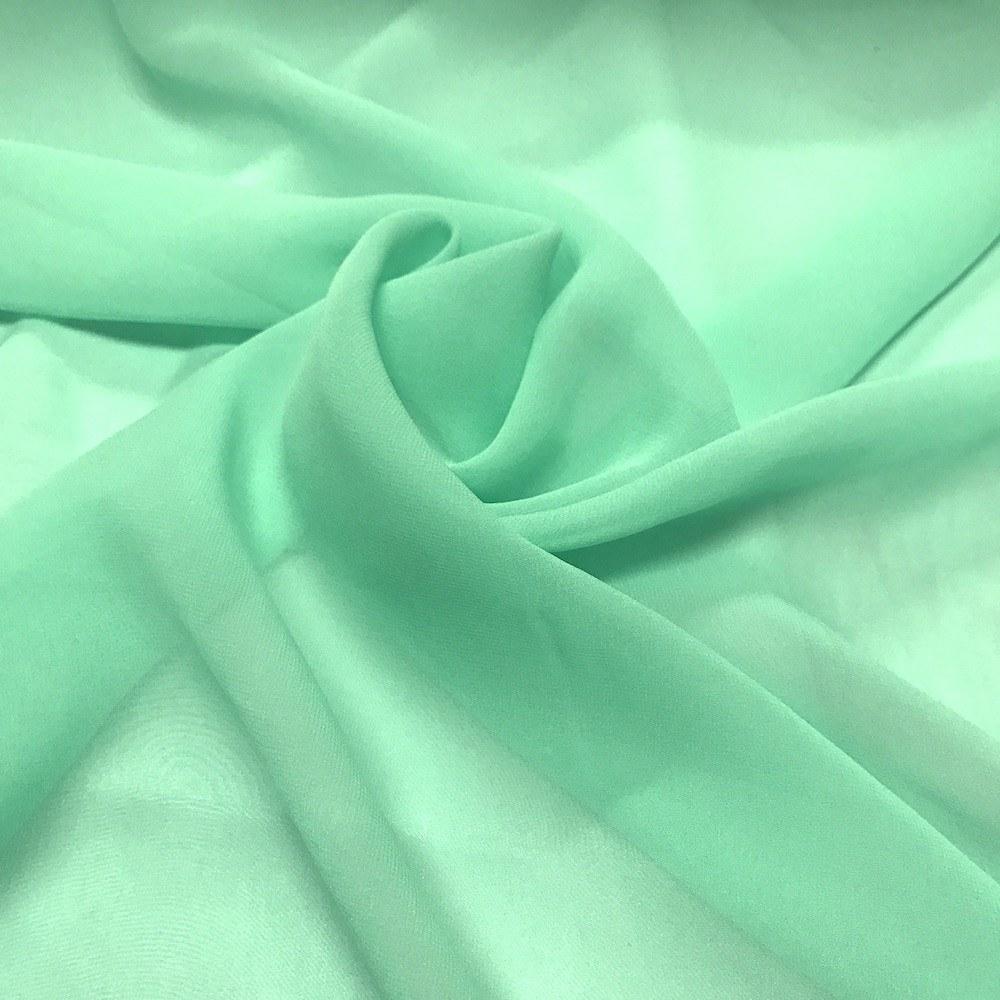 Silk Georgette Chiffon Rod Pocket Curtains - Seafoam - Image 3