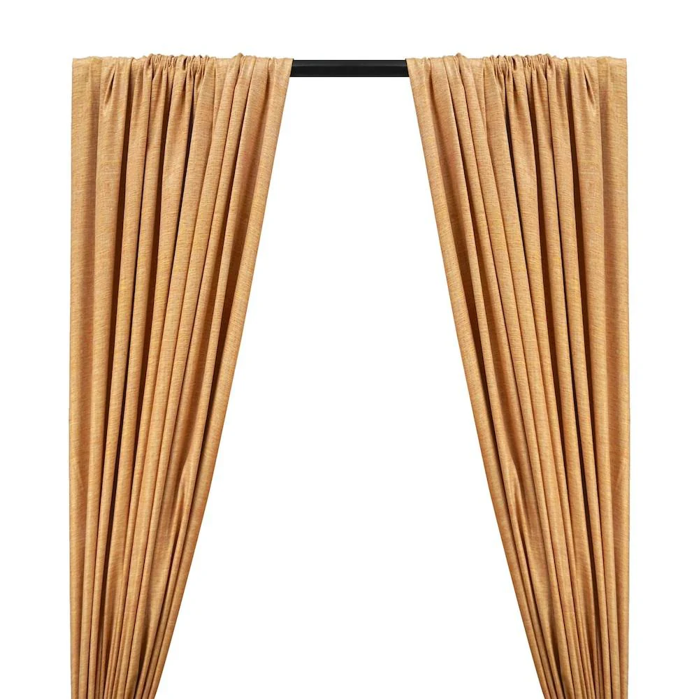 Silk Linen Matka Rod Pocket Curtains - Peach 2-Tone
