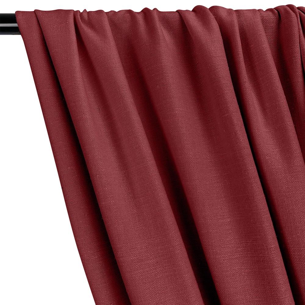 Silk Linen Matka Rod Pocket Curtains - Red - Image 2