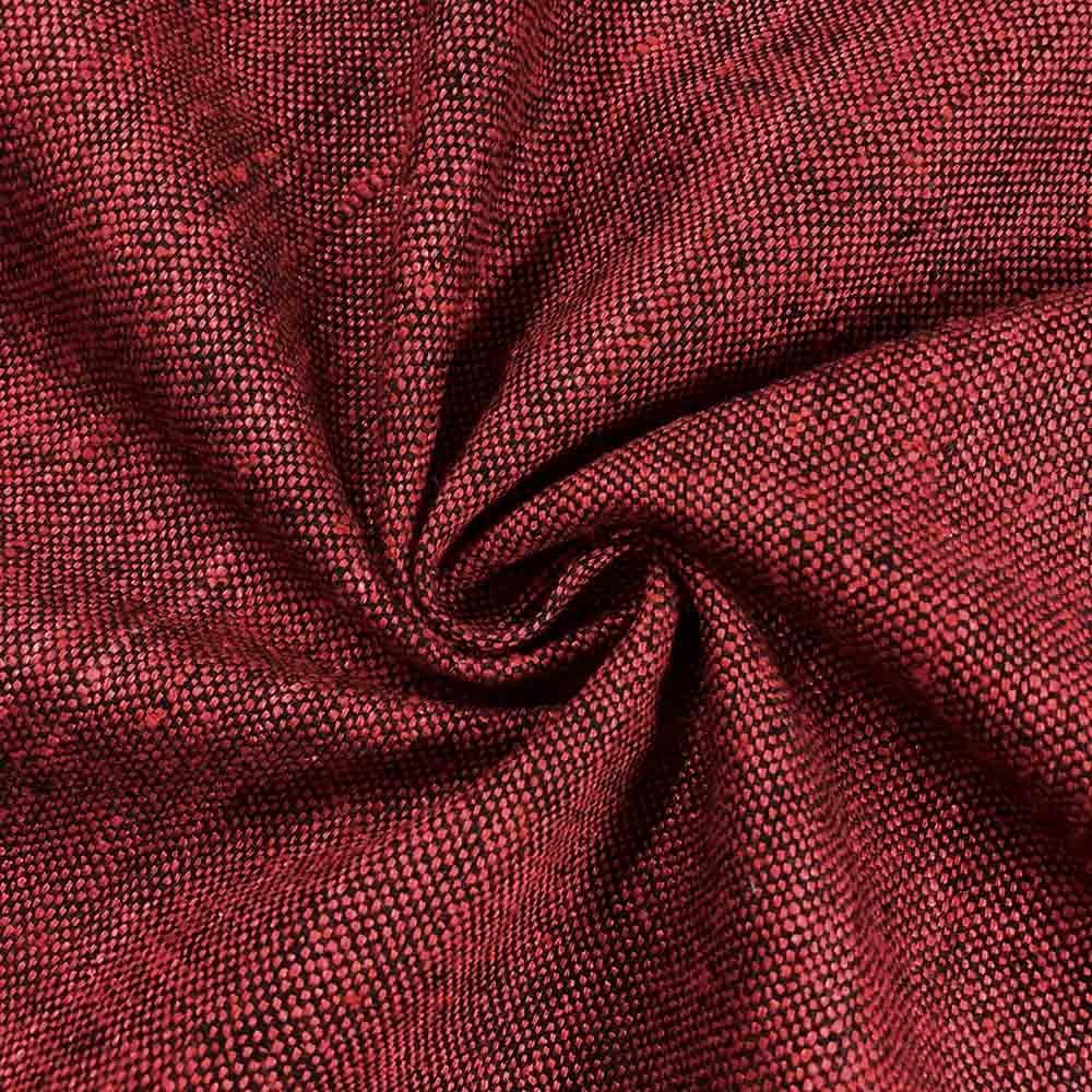 Silk Linen Matka Rod Pocket Curtains - Red - Image 3