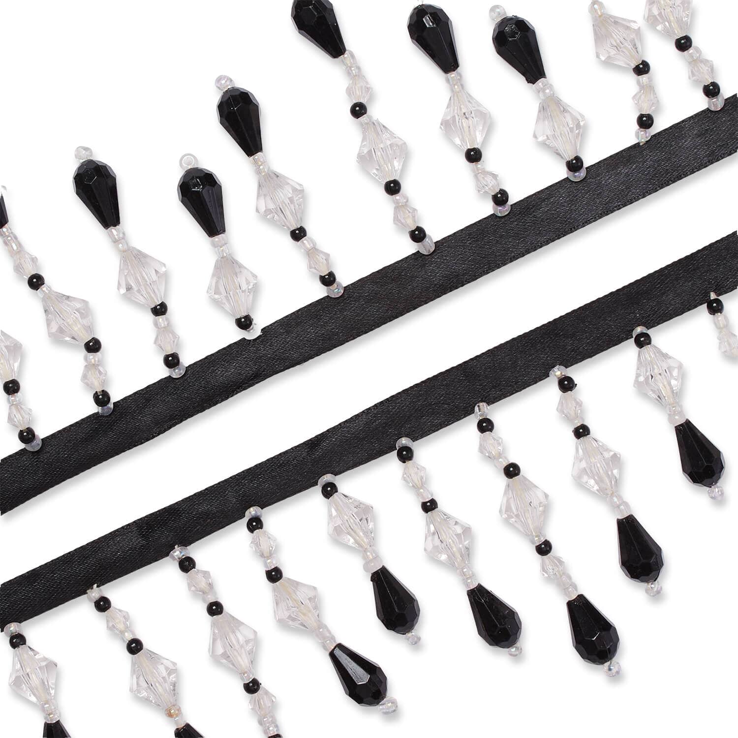 Small Teardrop Beaded Rhinestone Tassel Fringe Trim - Image 30