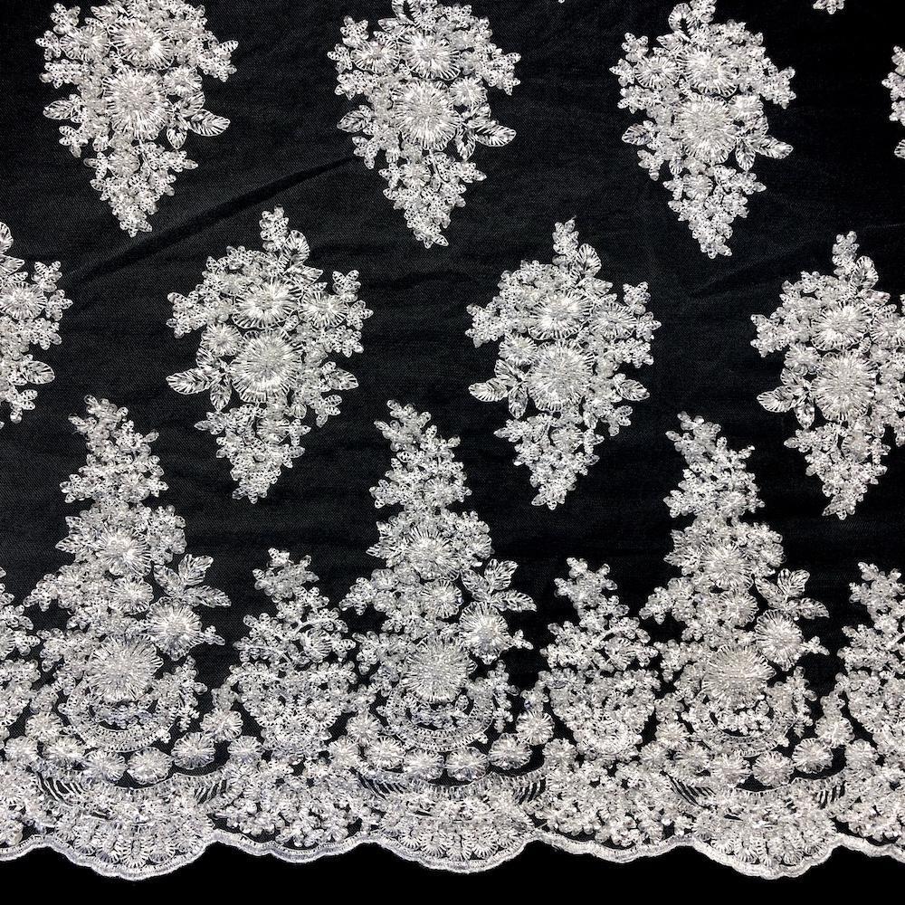 Spruce Bridal Lace Beaded Fabric - Image 3