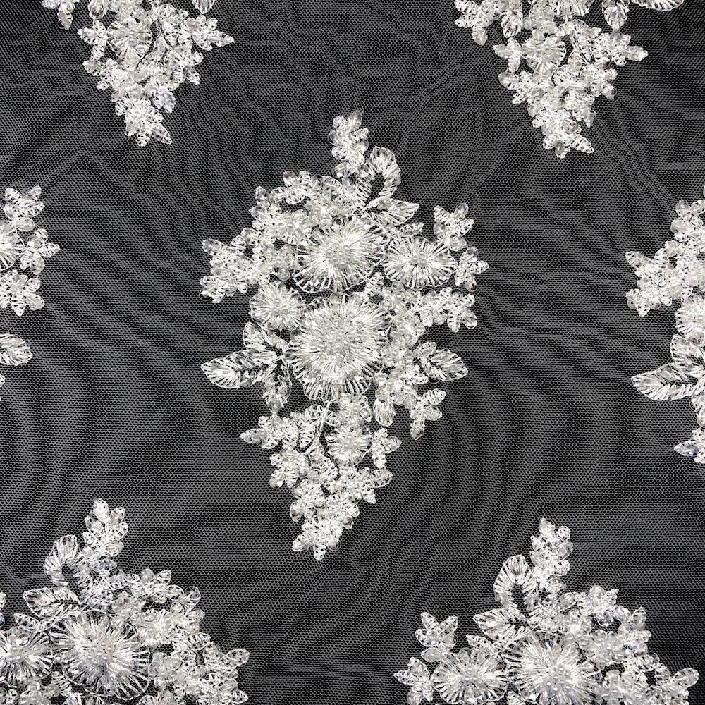 Spruce Bridal Lace Beaded Fabric - Image 4