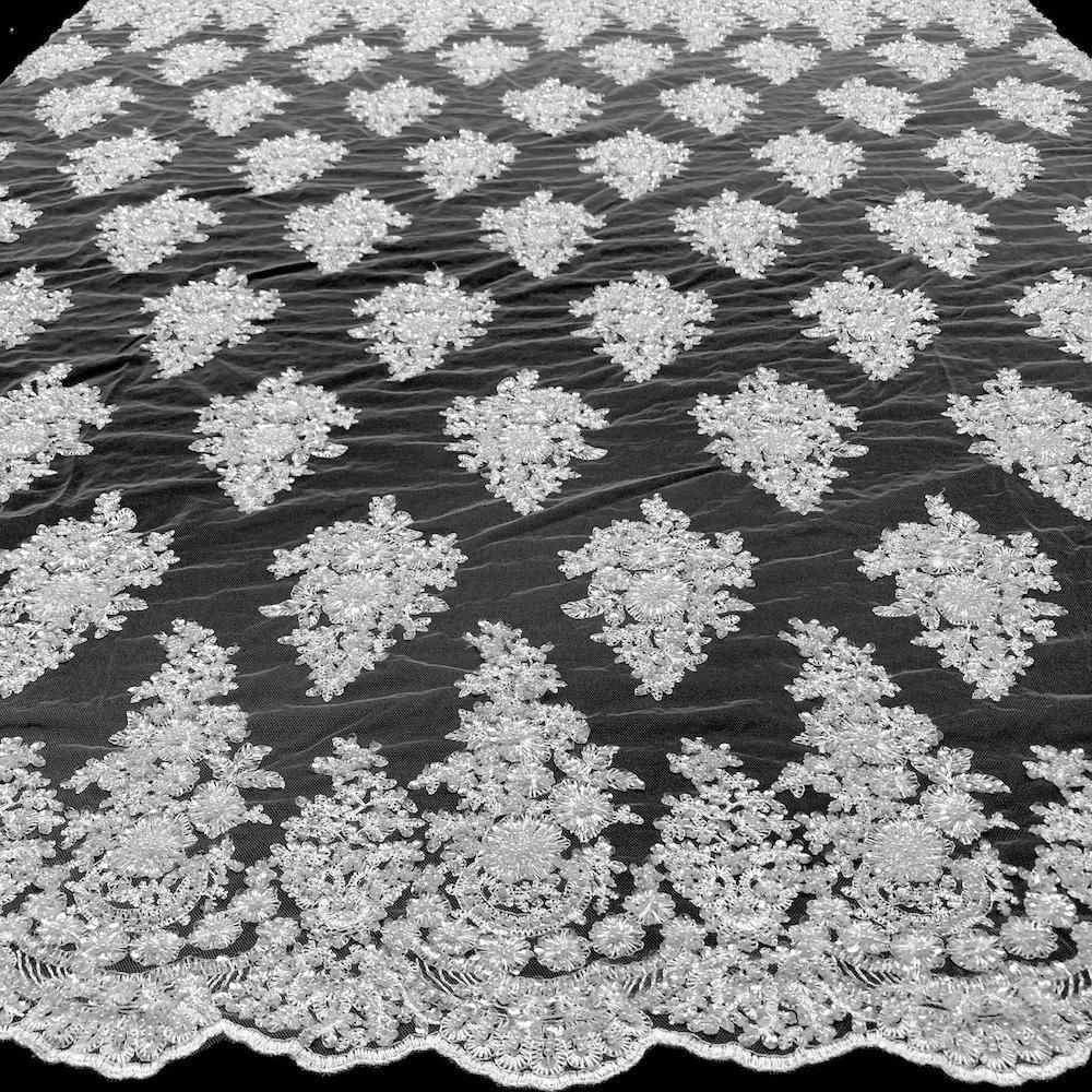 Spruce Bridal Lace Beaded Fabric - Image 7