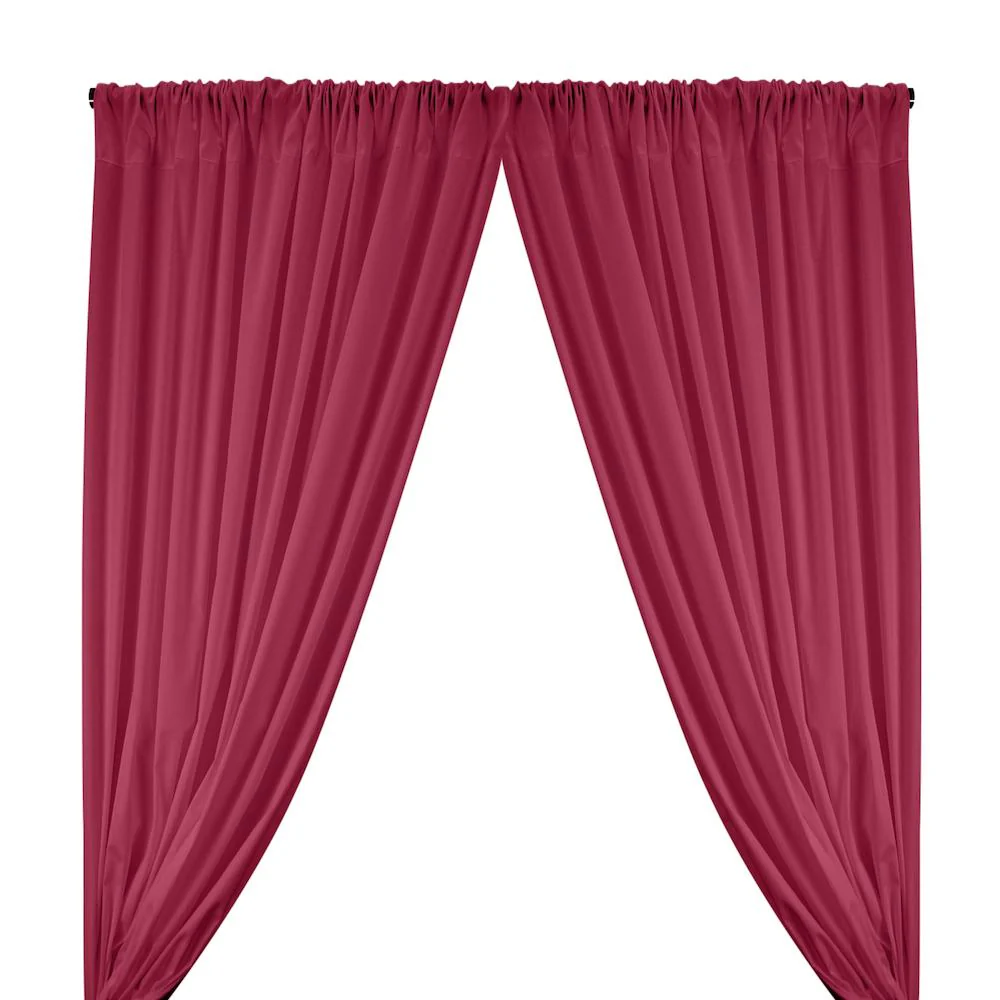 Stretch Broadcloth Rod Pocket Curtains - Fuchsia