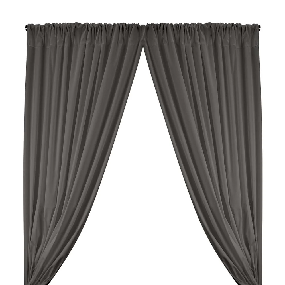 Stretch Broadcloth Rod Pocket Curtains - Grey
