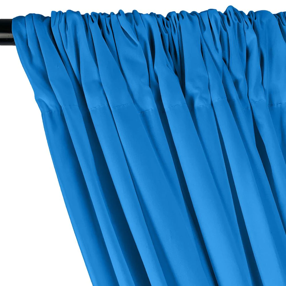 Stretch Broadcloth Rod Pocket Curtains - Turquoise - Image 2