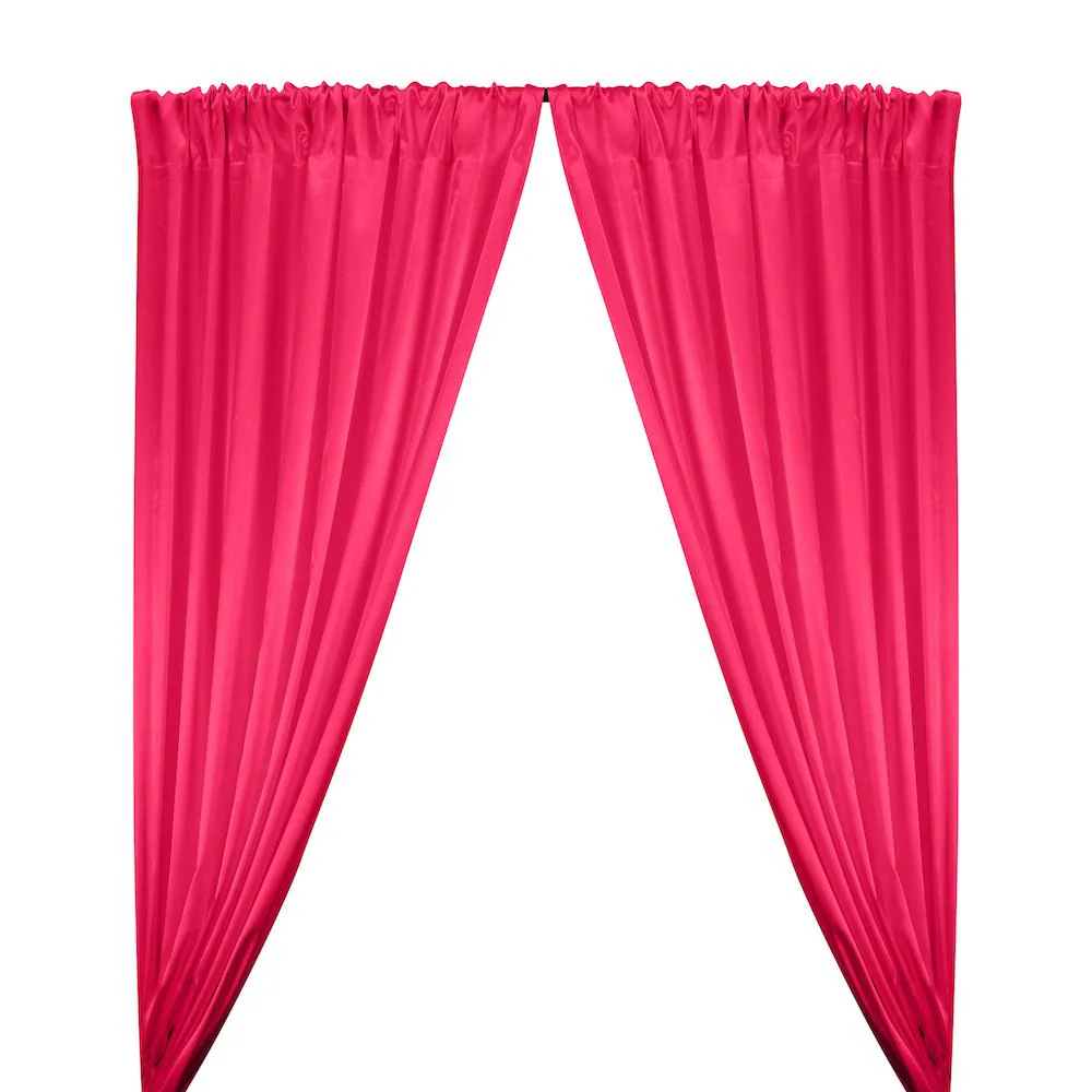 Stretch Charmeuse Satin Rod Pocket Curtains - Fuchsia