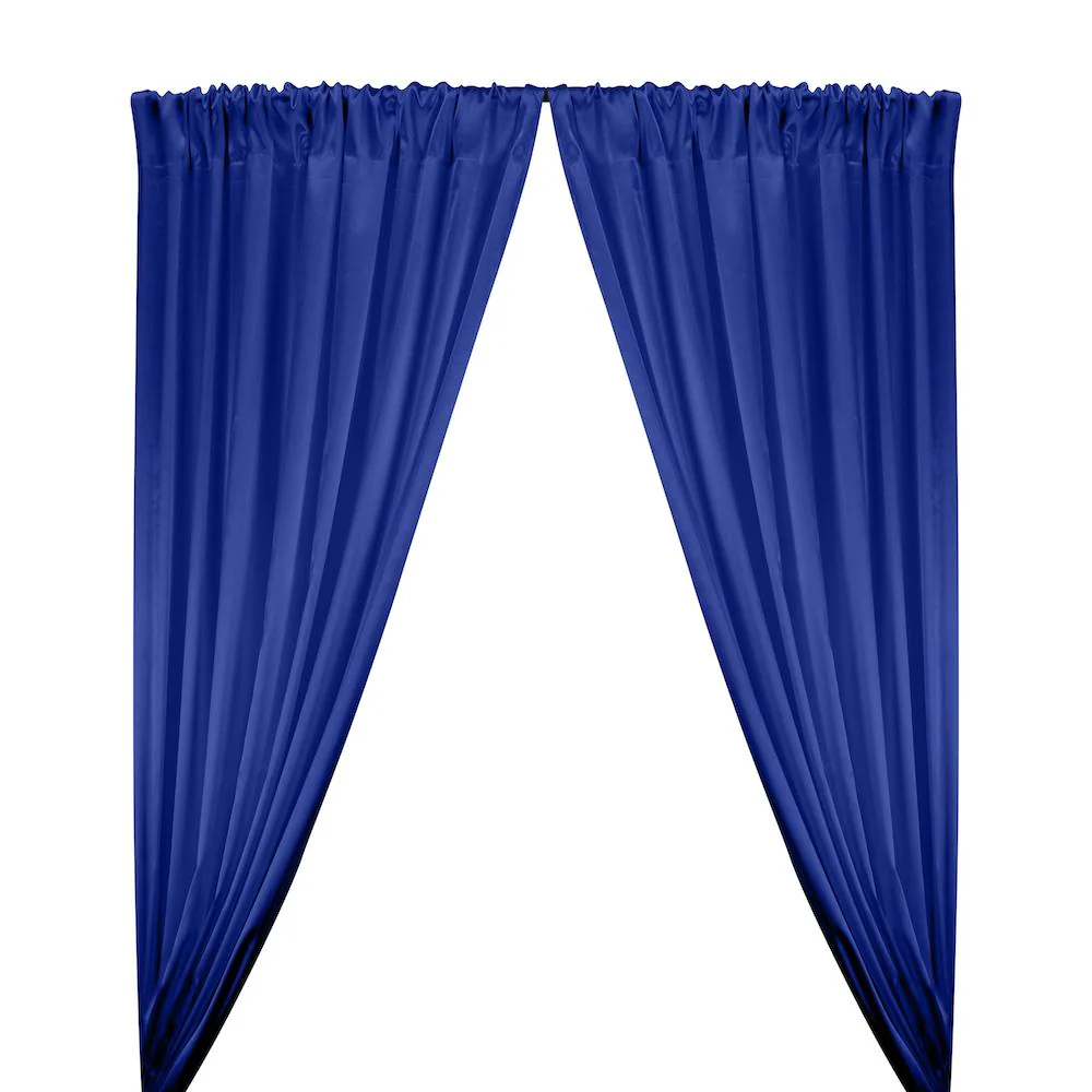 Stretch Charmeuse Satin Rod Pocket Curtains - Royal Blue