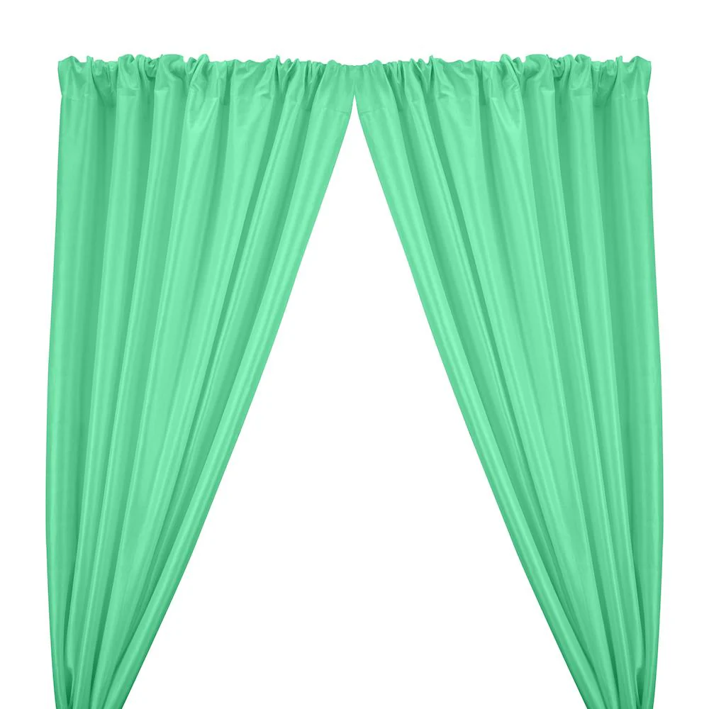 Stretch Taffeta Rod Pocket Curtains - Aqua Green