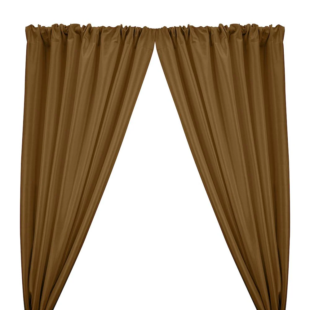 Stretch Taffeta Rod Pocket Curtains - Cocoa